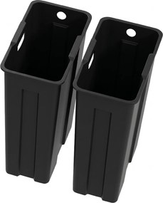 HOMCOM Coș de Gunoi cu 2 Compartimente de 20L cu Pedală, Coș de Gunoi cu 2 Capace Silențioase, 45,8x36x51,6 cm, Argintiu | Aosom Romania