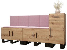 Set mobilier pentru hol Amanda 17 (Stejar artisan + roz). 1086002