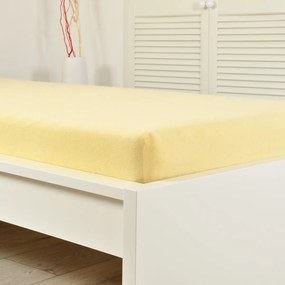 Cearșaf de pat 4Home din frotir Ideal galben , 90x 200 cm, 90 x 200 cm