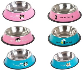 Bol din oțel inoxidabil pentru câini/pisici CAT&DOGS 150 ml - mai multe culori Culoare: Albastru