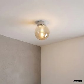 Plafonieră ELIAS 1xE14/5W/230V Ø 13 cm alb/bej fumuriu
