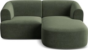 Colțar verde cu tapițerie din catifea (cu colț pe partea dreaptă/cu șezlong) Campi – Cosmopolitan Design