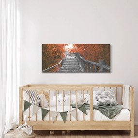 Tablou - Scări în natură, portocaliu (120x50 cm)