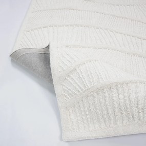 Covor alb țesut manual din amestesc de lână 160x230 cm Sculptured Wave – Flair Rugs