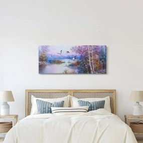 Tablou - Sosirea toamnei, pictură în ulei (120x50 cm)