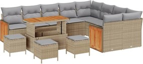 vidaXL Set de canapele pentru grădină 13 pcs Beige și gri deschis