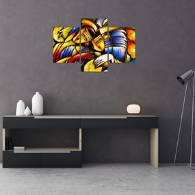 Tablou - Pictură în ulei, îndrăgostiții (90x60 cm)