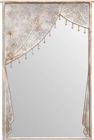Oglindă vintage din metal, finisaj zinc antichizat, H120/D83 cm, „Theater”