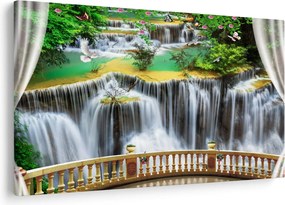 Tablou - Privire la cascade magice (90x60 cm)