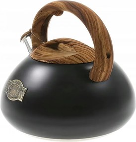 La mâna a doua: Ceainic cu fluier Klausberg KB 7565, 3 L, Baza groasa, Inductie, Negru/Maro