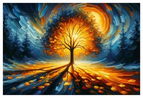 Tablou cu arborele vieții în mijlocul pădurii întunecate