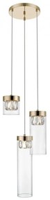 Lustra suspendata design modern 31cm GEM 3 aurie