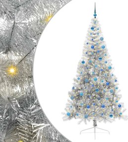 vidaXL Pom de Crăciun artificial pre-iluminat Argintiu 240 cm PET