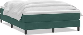 vidaXL Pat box spring cu saltea, verde închis, 160x210 cm, catifea