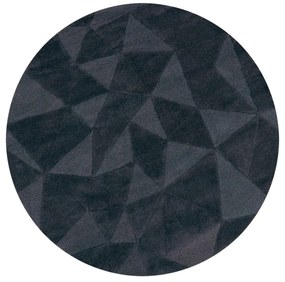 Covor gri antracit țesut manual rotund din lână ø 160 cm Shard Charcoal – Flair Rugs