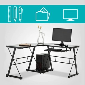 Birou in forma de L-negru