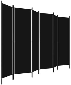 Paravan de camera cu 6 panouri, negru, 300 x 180 cm Negru, 6