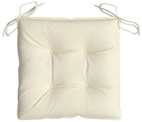 Perne de scaun, 2 buc., alb crem, 50x50x7 cm, material textil 2, Crem, 50 x 50 x 7 cm