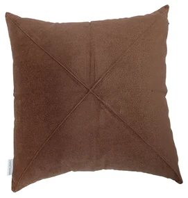Fata de perna decorativa Clayton, aspect de catifea, cu fermoar, 45x45 cm, maro