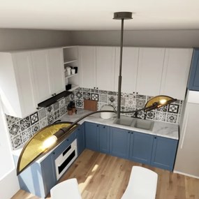 Lustră pe tijă LOTUS 2xE14/10W/230V negru/auriu