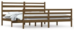 3103736 vidaXL Cadru de pat, 200x200 cm, lemn masiv de pin, maro miere