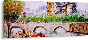 Tablou - Pictură în ulei a orașului (120x50 cm)