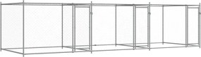 vidaXL Cușcă pentru câini cu uși, gri, 6x2x1,5 m, oțel galvanizat