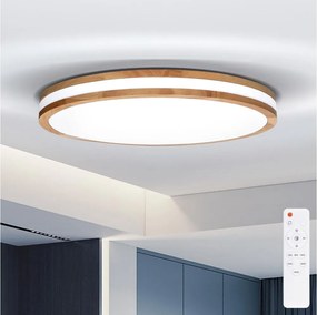 Brilagi-LED Plafonieră dimmabilă MOLINA LED/72W/230V 3000-6500K stejar Ø 78 cm + telecomandă