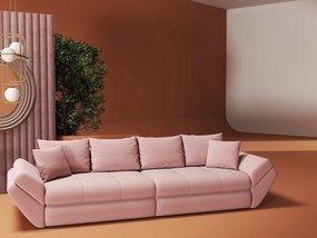 Canapea extensibilă dumonde cu ladă de depozitare si sezut confortabil din spuma high-density, Loana Royal Roz 300x100 cm