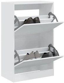 vidaXL Pantofar, alb, 60x34x96,5 cm, lemn compozit