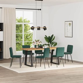 vidaXL Scaune de bucătărie, 6 buc., verde închis, catifea