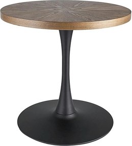 Masa rotunda lemn bucatarie AMADEO, nuc/negru, 80x80x76 cm