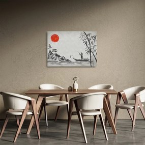 Tablou pe sticlă - Munții Fuji (70x50 cm)