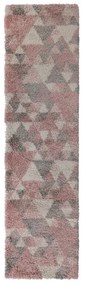 Covor tip traversă Flair Rugs Nuru, 60x230 cm, roz-gri