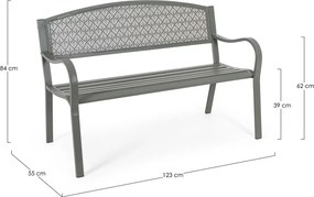 Bancă de grădină kaki din metal Lizette – Bizzotto