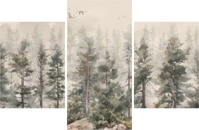 Tablou - Pădurea de pini I., aquarel (90x60 cm)