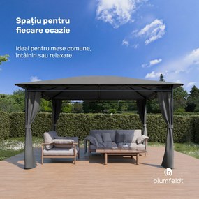 Blumfeldt Foișor Mondo 3x4 cu cadru metalic și 4 pereți laterali