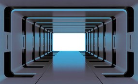 Fototapet - Tunel 3D albastru (254x184 cm)