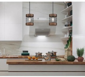 Lustră pe cablu Westinghouse 61179 LANGSTON 1xE27/60W/230V lemn recuperat