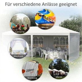 Outsunny Cort Pliabil pentru Grădină, Petreceri și Evenimente, cu Panouri Detașabile, Structură Oțel și PE, 5.85x2.95m, Alb | Aosom Romania