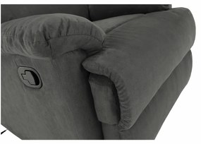 Fotoliu reglabil masaj, material textil catifea gri, LAMBERT