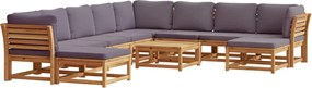 vidaXL Set mobilier grădină cu perne, 11 piese, lemn masiv acacia