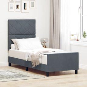 vidaXL Cadru de pat cu headboard Gri închis 80 x 200 cm Catifea