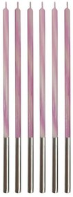 Colorat Candy Pink Set lumânări de tort roz, 6 buc