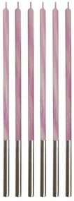 Colorat Candy Pink Set lumânări de tort roz, 6 buc