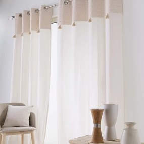 Draperie albă-bej din amestec de bumbac 140x240 cm Milano – douceur d'intérieur