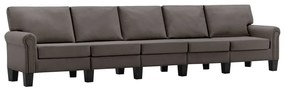 287189 vidaXL Canapea cu 5 locuri, gri taupe, material textil