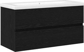 vidaXL Dulap pentru Chiuveta de Baie Stejar Negru 80 x 39 x 62 cm