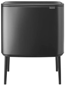 Coș Brabantia Bo Touch 1008857, 3x11 l, Deschidere lină și silențioasă, Deschidere mare, Gri închis