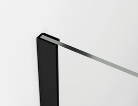Paravan dus sticla walk-in 80x200 cm cu cadru metalic negru Sanswiss Easy 800x2000 mm, Negru mat